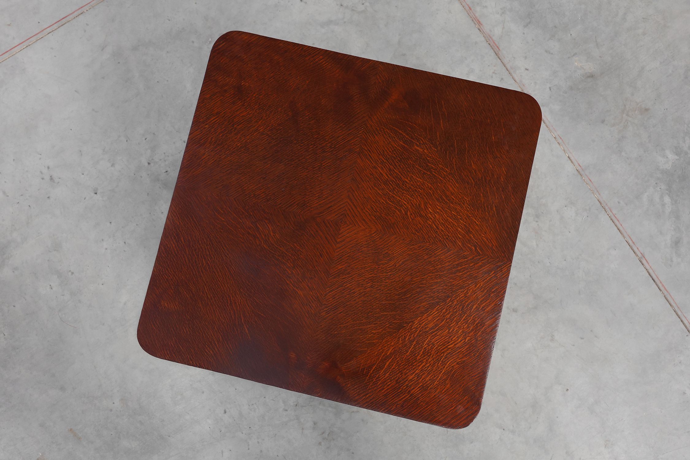 Art Deco square side table in oak veneer, France ca. 1925thumbnail